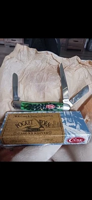 Estuche 2008 verde esmeralda plantilla hueso mediano stockman nuevo de Lote Antiguo Foto 1 de 2