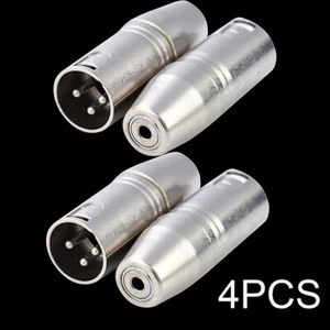 Balanced 3-Pin XLR Male to 3.5mm TRS Stereo Female Audio Adapter DJ Mixer 4PCS - Picture 1 of 11