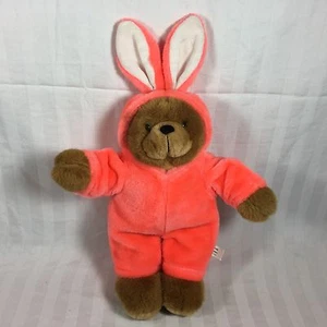 Playtime Toys Inc. Plush Bear In Bright Pink Easter Bunny Suit - Picture 1 of 7
