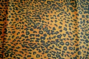 1+ Yard Red Tan Black Leopard Print Flannel Fabric 58" X 44" - Picture 1 of 4