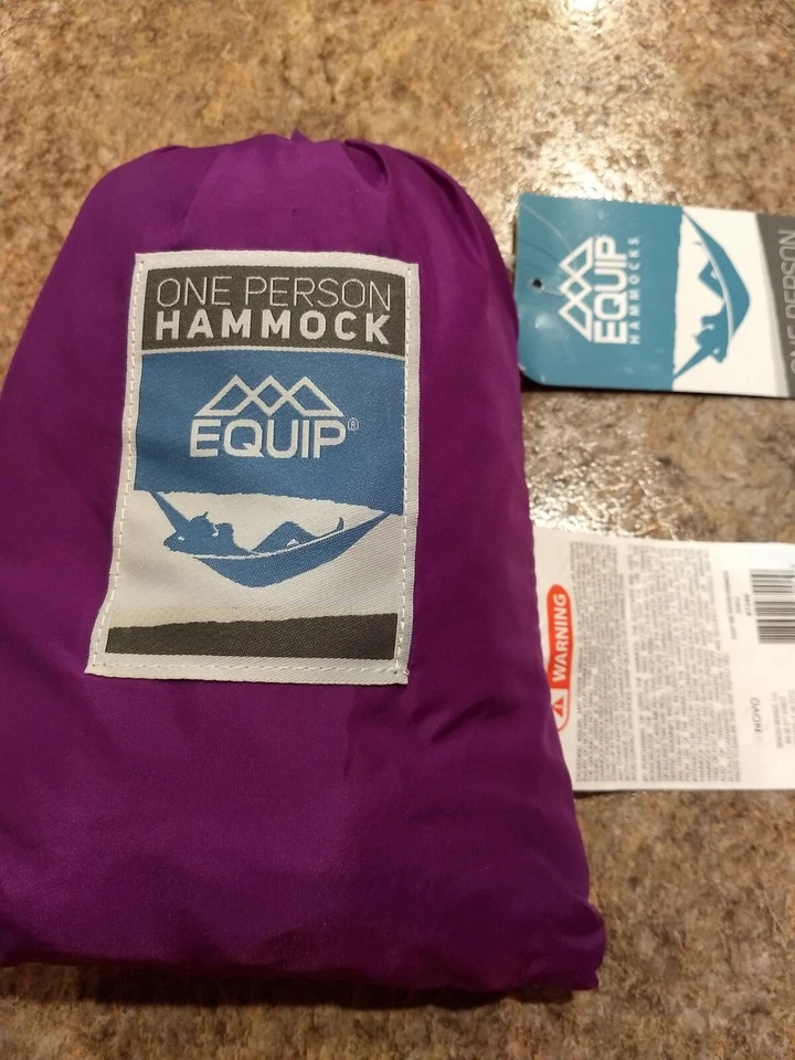 Purple equip Portable One Person Hammock 210t Nylon
