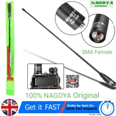 GENUINE SMA Female Antenna Nagoya NA-771 dual band high gain handheld Radio 39cm - Image 1 of 4