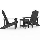 3-piece Outdoor Adirondack Chairs Set Garden Patio Lounge Wooden Table Setting