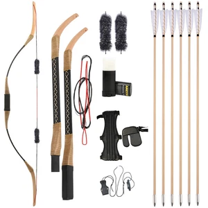 Archery Traditional Recurve Bow 20-35lbs Takedown Woode Horsebow Hunting Target - Picture 1 of 18