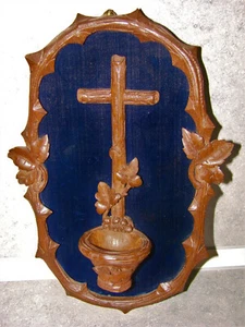 Antiguo Bañera De Pared De Madera Tallada XIX - Religión - Imagen 1 de 12