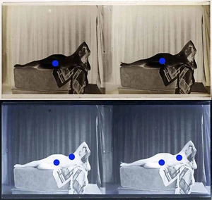 photo NEGATIF verre NU EROTIQUE  c. 1920  / 6 x 13 cm / risque sexy nude 52 - Imagen 1 de 3