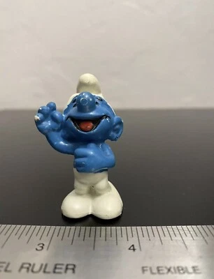Figura de juguete de colección de los Pitufos 20079 Jolly Smurf Jokey Laughing figura de matón RARA Foto 1 de 4
