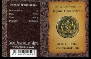 Moneda Australia 2008 Escudo Armas Centenario $1 S Contrasello Tipo Royal Easter Show - Imagen 1 de 4