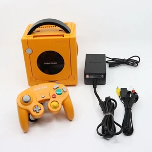 Nintendo GameCube Orange DOL-001 Complete Set Tested Controller, AV, AC Adapter - Picture 1 of 16