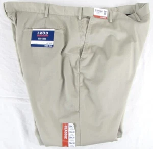 NEW IZOD American Chino Non-Iron Classic Beige Pants - 50 x 30 - Picture 1 of 4