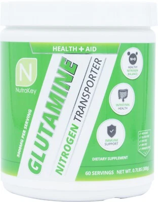Nutrakey GLUTAMINE Powder- Nitrogen & Recovery - 300 g - 60 Servings BB 12/25 - Image 1 of 3