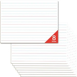 8 Sheets Dry Erase Lined Whiteboard Double Sided Ruled Writing Board & Handwr... - Picture 1 of 7