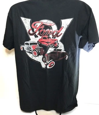 Ford T-Shirt - Black w/ Ford Model A V8 Logo / Emblem - Hot Rod Car & Truck - Image 1 of 3
