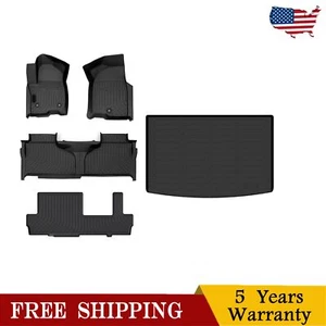 Floor Mat Liners 8 Seats For Chevrolet Suburban GMC Yukon XL 2021 2022-2024 - Picture 1 of 7