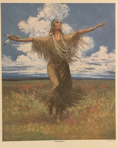 Native American Litho schweres Papier F Cardozo Nicholas 1994 17 x 20 1/2 Zoll Bild - Bild 1 von 5