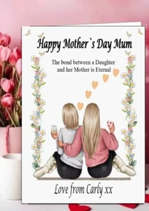 Personalised Mothers day card Birthday card mum nana grandma mother mam - Picture 1 of 2