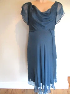 SERAPHINE LUXE MATERNITY OCEAN BLUE SILK OCCASION PARTY DRESS SIZE 10 - Picture 1 of 2