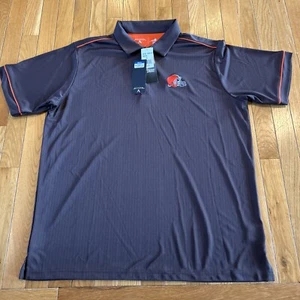 NWT Antigua NFL Team Apparel Cleveland Browns Short Sleeve Polo Shirt Men’s XL - Picture 1 of 7