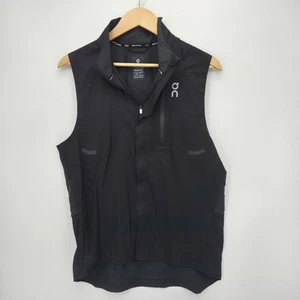 Chaleco On Cloud para Correr Clima para Hombres Grande Negro Cremallera Ligero Impermeable - Imagen 1 de 3