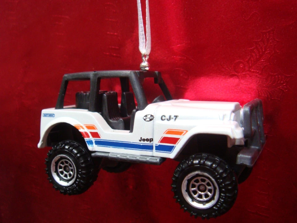 1960-е 60 JEEP WRANGLER CJ-7 4x4 ГРУЗОВИК БЕЛЫЙ ВНЕДОРОЖНИК РОЖДЕСТВЕНСКАЯ ЕЛКА ОРНАМЕНТ - Изображение 1 из 1
