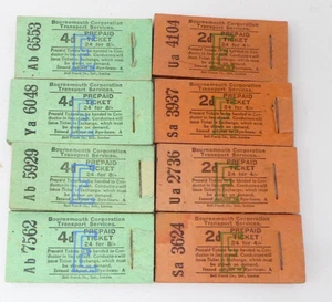 Bournemouth Corporation Transport Pre Decimal Bell Punch 4d 2d Bus Ticket Pads - Picture 1 of 5