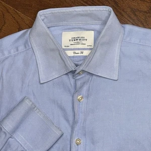 Charles Tyrwhitt Class Fit Langarm Hemd blau kariert Herren Größe 16,5-36 - Bild 1 von 6