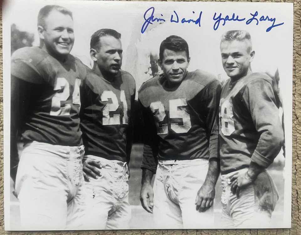 Yale Lary & Jim David (D) 1957  Detroit Lions  Autographed 8x10 photo W TIC COA - Image 1 of 1