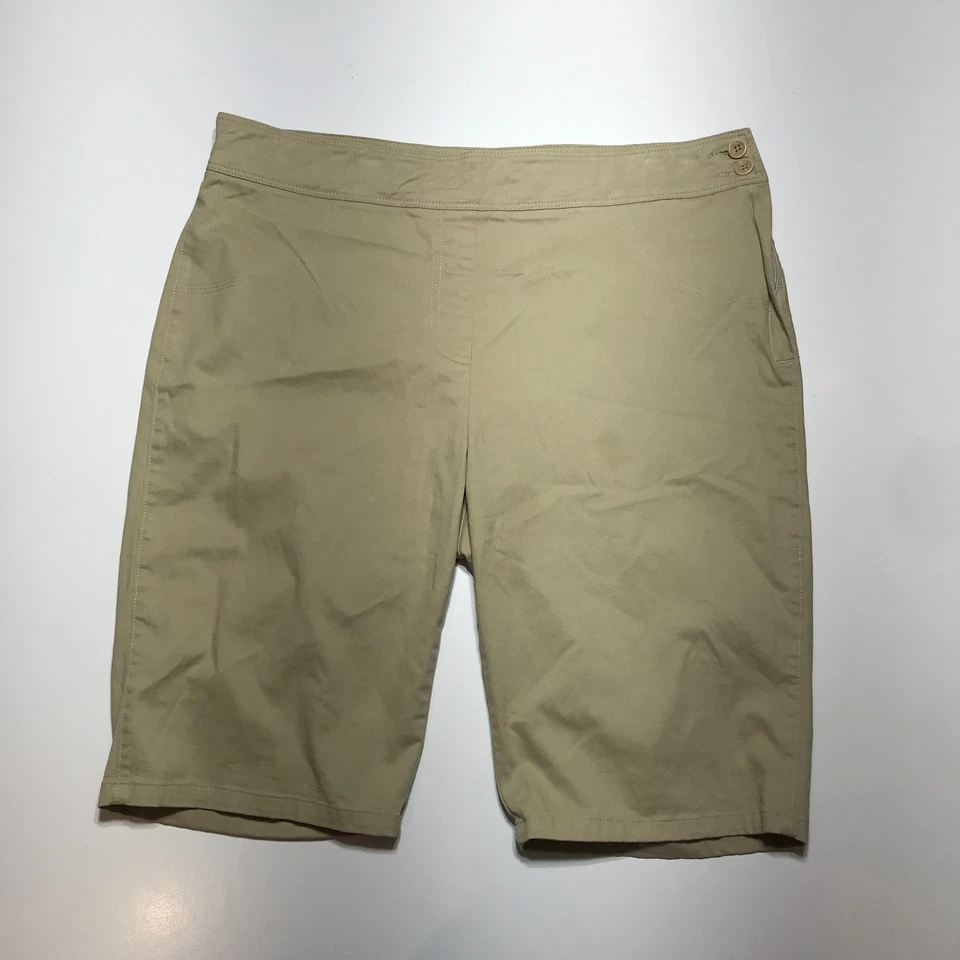 Pantalones Cortos Orvis Para Mujer 14 Bermudas Caqui Cremallera Lateral Elastizados Ajustados Caderas y Muslo Foto 1 de 4