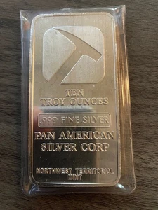 10 OZ. BARRA DE PLATA PANAMERICANA 0,999 LINGOTES FINOS en su funda de plástico original - Imagen 1 de 2