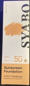 Syabo Sonnencreme LSF 50 Foundation Gesichtsfarbe Beige 4-in-1 Make-up 24 Stunden Schutz - Bild 1 von 4