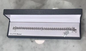 NEW Sterling Silver 1/2 CT T.W. Diamond Swirl Tennis Bracelet - Picture 1 of 5