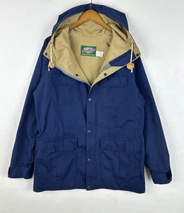 Natural Comforts REI CO-OP Blue Parka Soft Shell Canvas Coat Mens Size Medium - Picture 1 of 13
