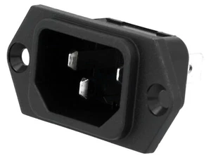 Schurter IEC C14 Stecker Panel Mount EingangBuchse 6100.3300 240VAC 10A [10 pcs] - Bild 1 von 3