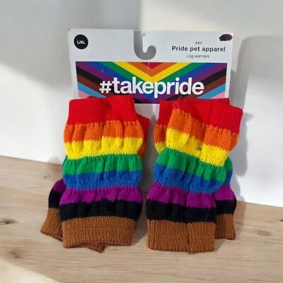 Orgullo Ropa Mascota Perro Orgullo Calentadores de Piernas-Orgullo Arco Iris Talla L/XL Foto 1 de 4