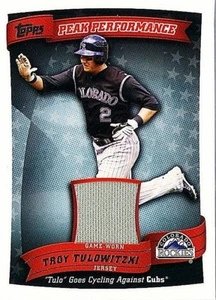 TROY TULOWITZKI 2010 TOPPS SERIES 1 PEAK PERFORMANCE GAME USED JERSEY - Picture 1 of 1