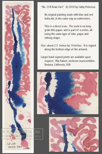 Brain Fart 2010 C Peterson * Indien Tintenmalerei auf Papier * Abstrakt mit blau + rot - Bild 1 von 16