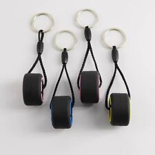 PVC Soft Rubber Tire Keychain Creative Small Tire Pendant Car Decoration 