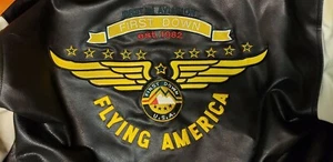Chaqueta First Down Aviación Fighting Eagle PVC Cuero Fundido XX Abrigo Grande - Imagen 1 de 12