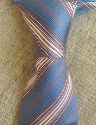 Vintage Rafael ~ 100% Silk Neck Tie Skinny Striped Hand Made Italy - Image 1 of 4