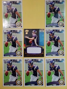 2011 Topps Christian Ponder RC 8 card 1 Jumbo Relic 04/50 + 7 Base Topps RC FSU - Picture 1 of 12