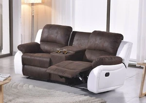 Couch 2-Sitzer mit Cupholder, Relax Kinosofa Mikrofaser, 5129-Cup-2-PU, sofort - Bild 1 von 12