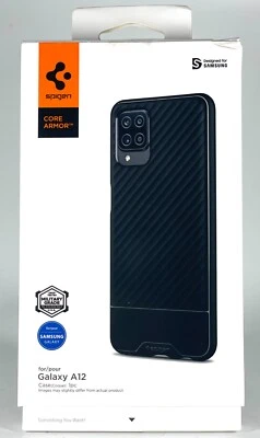 Spigen Core Armor Case For Samsung Galaxy A12 - Black - Image 1 of 2