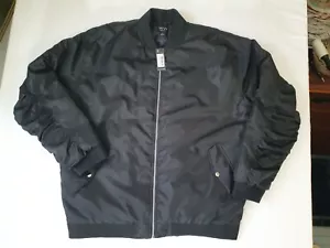 Boohoo man Bomber Jacket size XL Men's with Zip Black Brand New With Tags - Picture 1 of 5