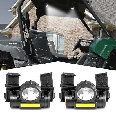 For UTV ATV Polaris RZR Golf Cart Universal Roll Bar Mount Dome Light LED Light - Image 1 of 4
