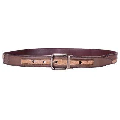 Dolce & Gabbana Limité Edit. Ceinture Serpent Croco Cuir de Crocodile Braun - Photo 1/4