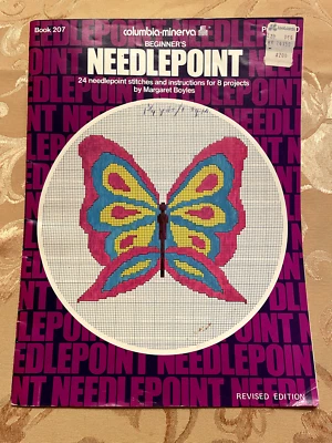 1974 Vintage Columbia-Minerva Beginner's Needlepoint Book #207 Margaret Boyles - Image 1 of 4