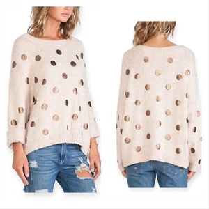Essentiel Antwerp Hoovercraft Sweater, Size S, pale pink/beige with polka dots - Picture 1 of 16