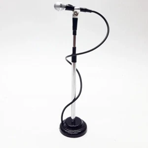 3 BAMBOLE SCALA 1/12 FIGURA REPLICA MINIATURA MINI MICROFONO MUSICALE CON CAVO & SUPPORTO - Foto 1 di 4