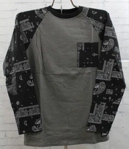 New Neff Boys Youth Bandino Long Sleeve Pocket T-Shirt Medium Charcoal - Picture 1 of 1