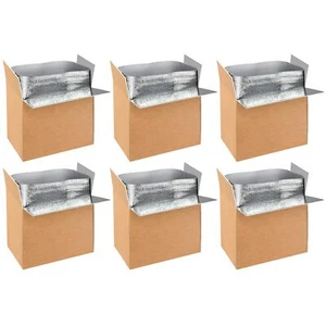 6 Pack Insulated Shipping Boxes with Aluminum Foil Liner Reusable 19''x12''x16'' - Picture 1 of 8